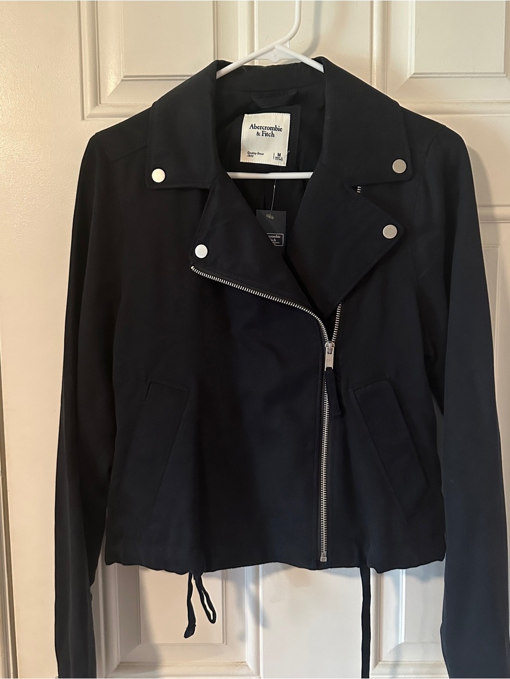 Abercrombie & Fitch Black Asymmetrical Moto Jacket